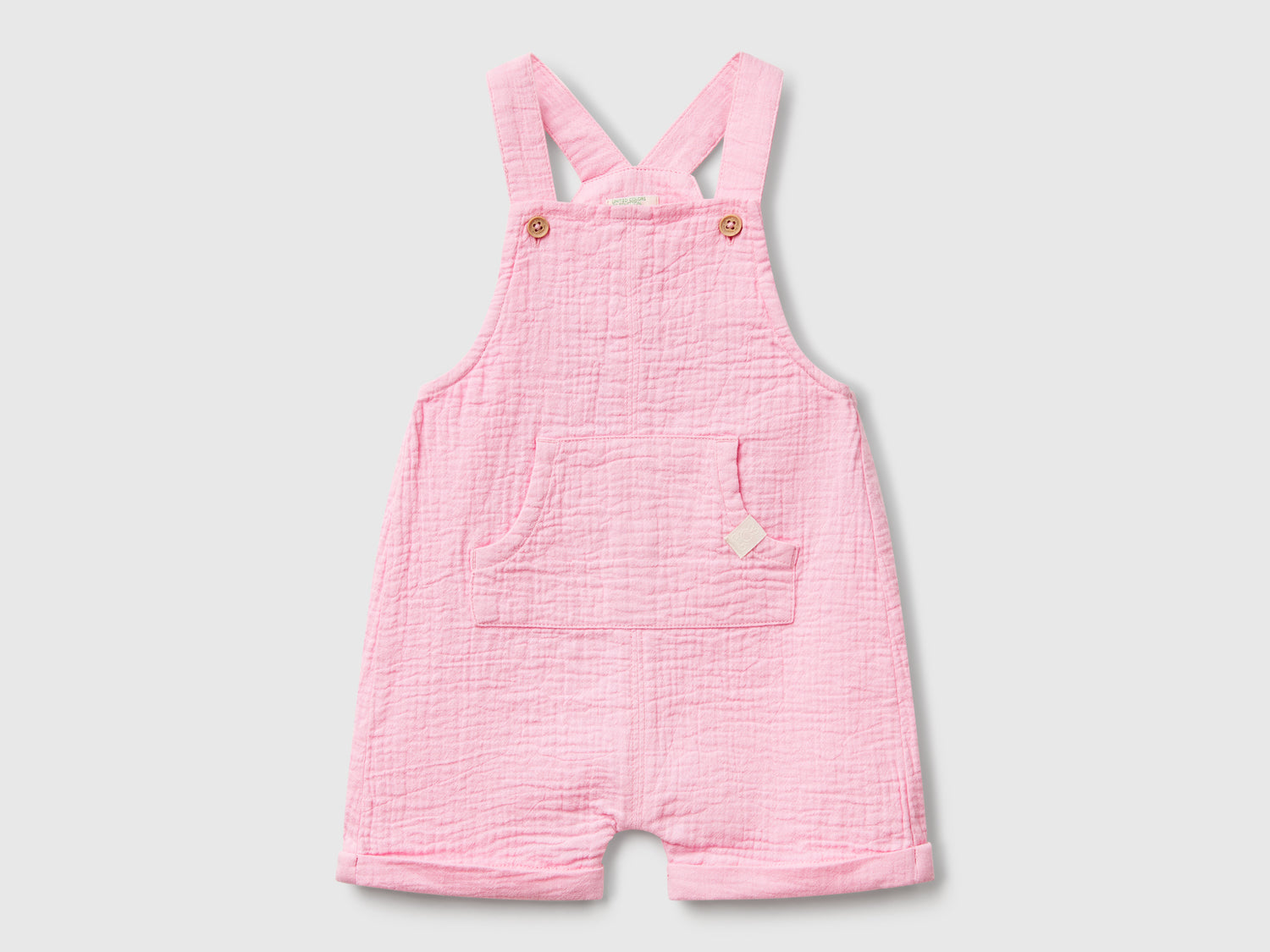 Salopette in cotone leggero da neonato rosa | Benetton Outlet