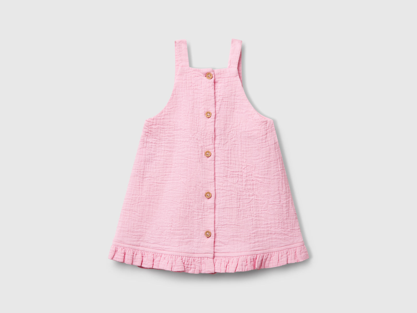 Gonna salopette con nappine da neonato rosa 2 | Benetton Outlet