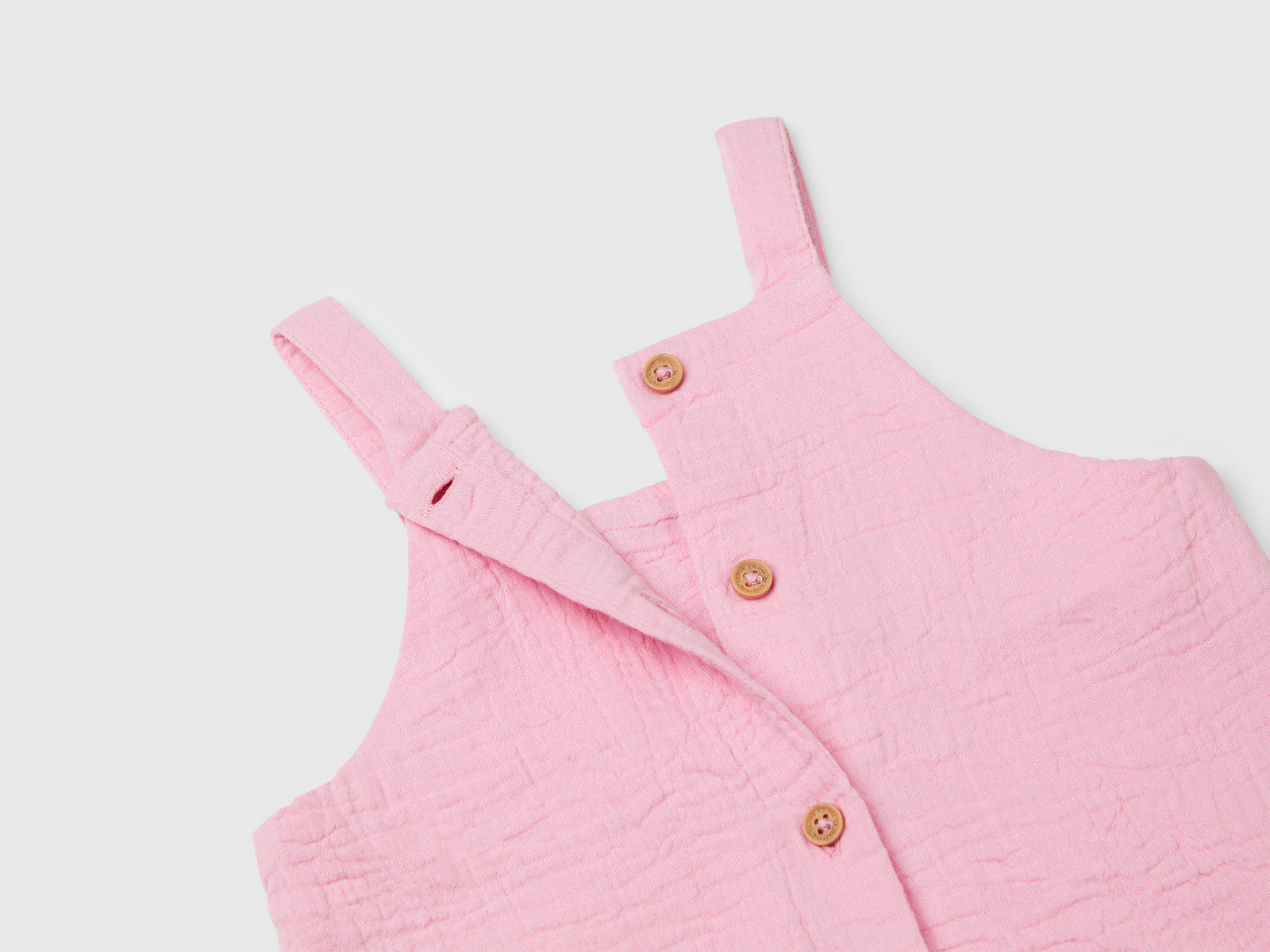 Gonna salopette con nappine da neonato rosa 3 | Benetton Outlet
