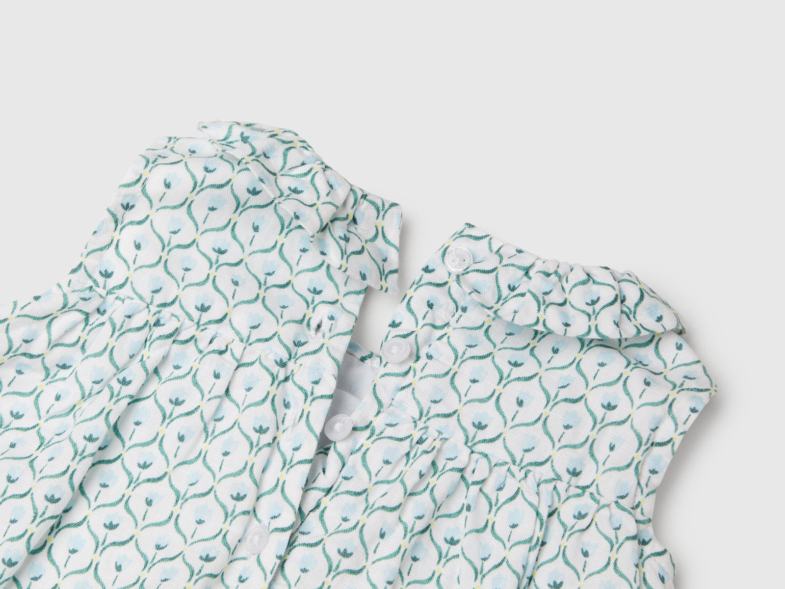 Abito con collo volant da neonato bianco 3 | Benetton Outlet