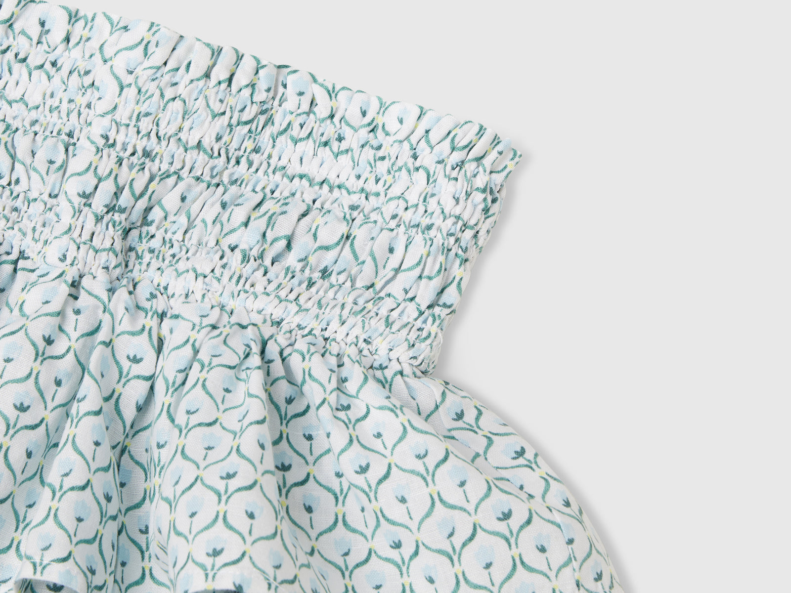 Gonna a fiori con balze da bambina bianco 3 | Benetton Outlet