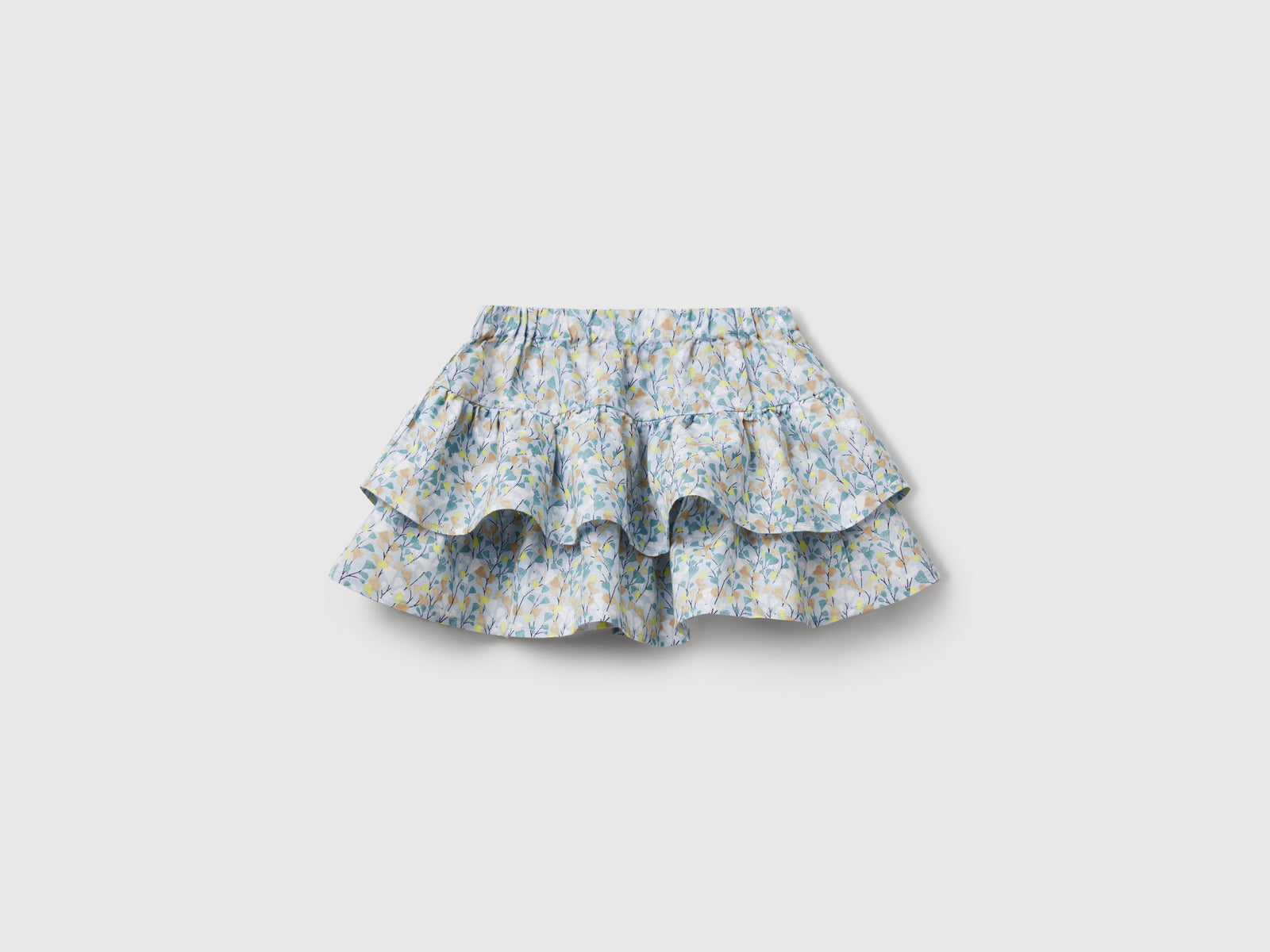 Gonna a fiori con balze da bimba multi-color 2 | Benetton Outlet