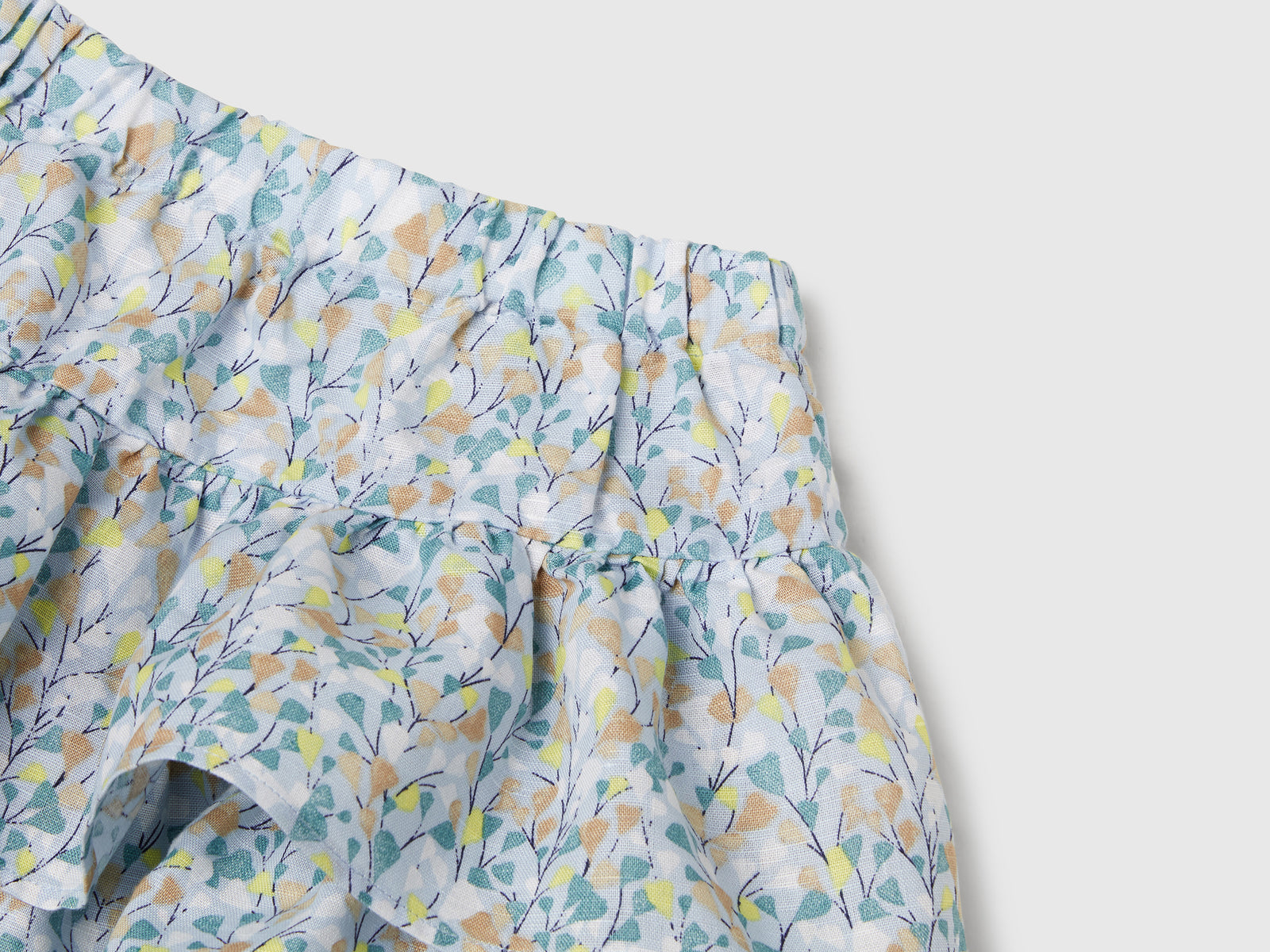 Gonna a fiori con balze da bimba multi-color 3 | Benetton Outlet