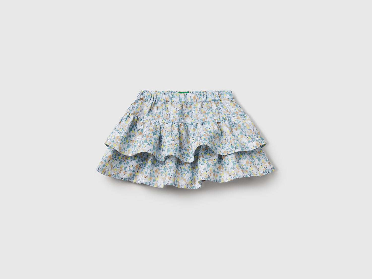 Gonna a fiori con balze da bimba multi-color | Benetton Outlet