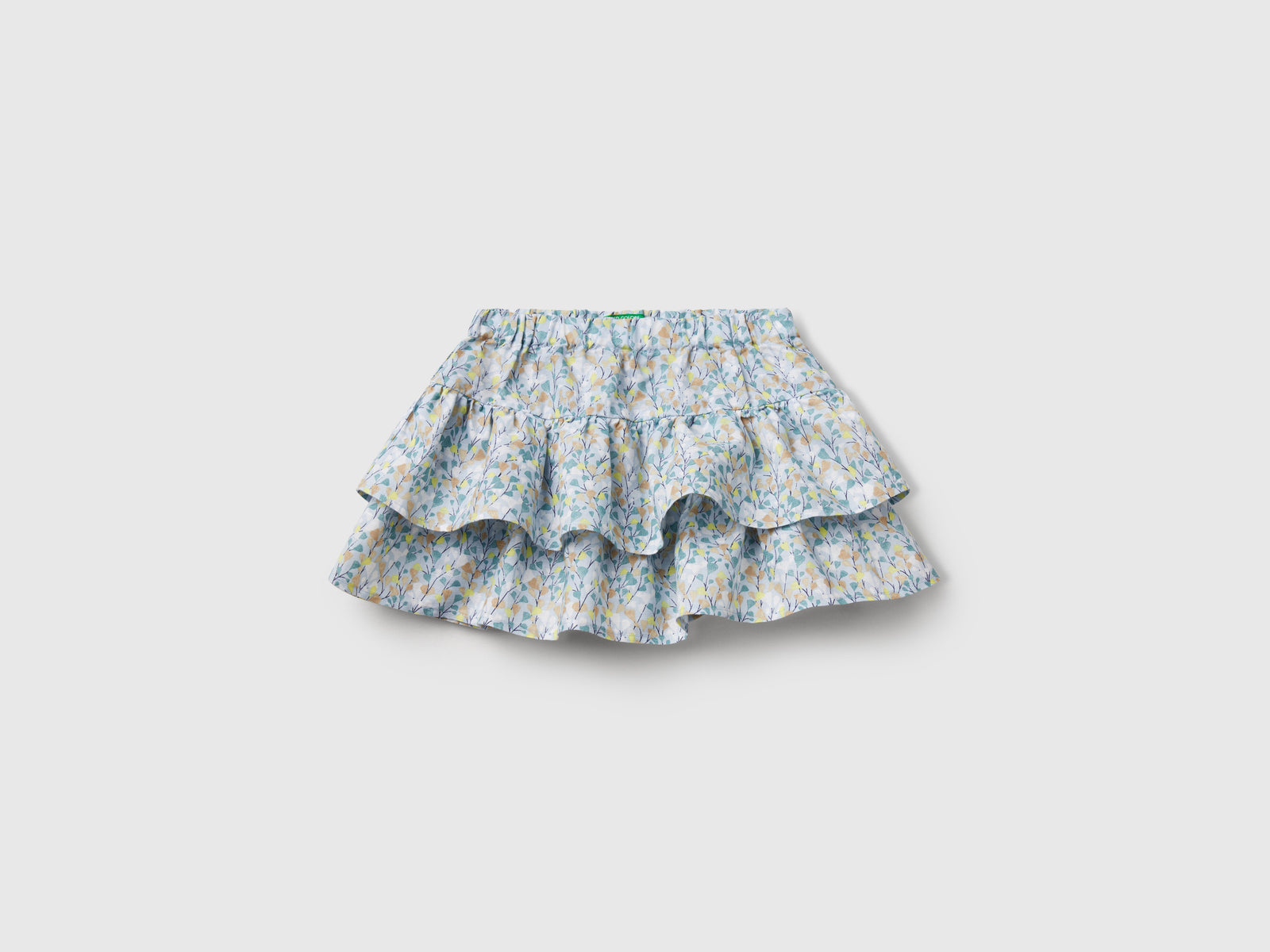 Gonna a fiori con balze da bimba multi-color | Benetton Outlet