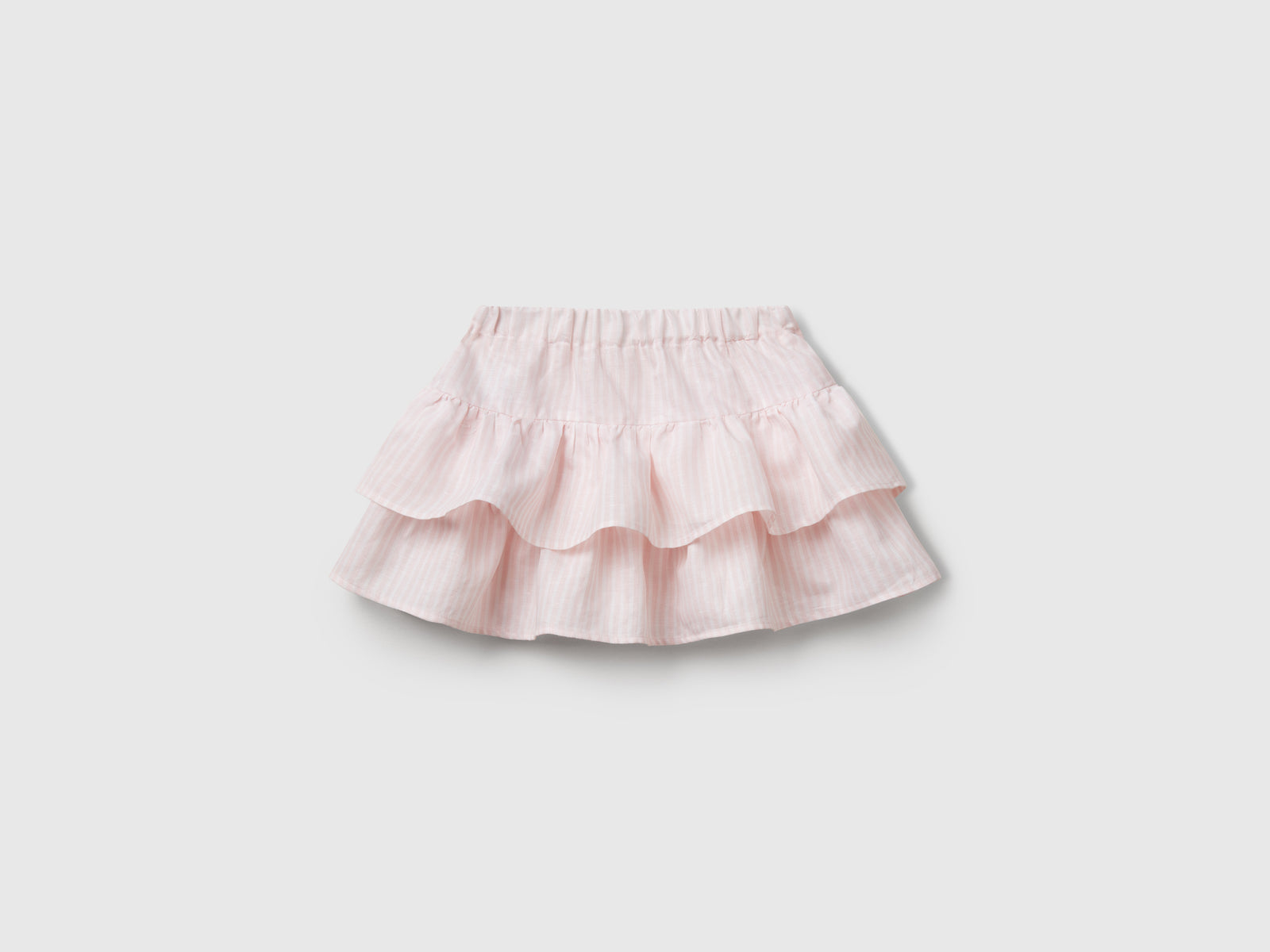 Gonna a righe con balze da bimba rosa 2 | Benetton Outlet