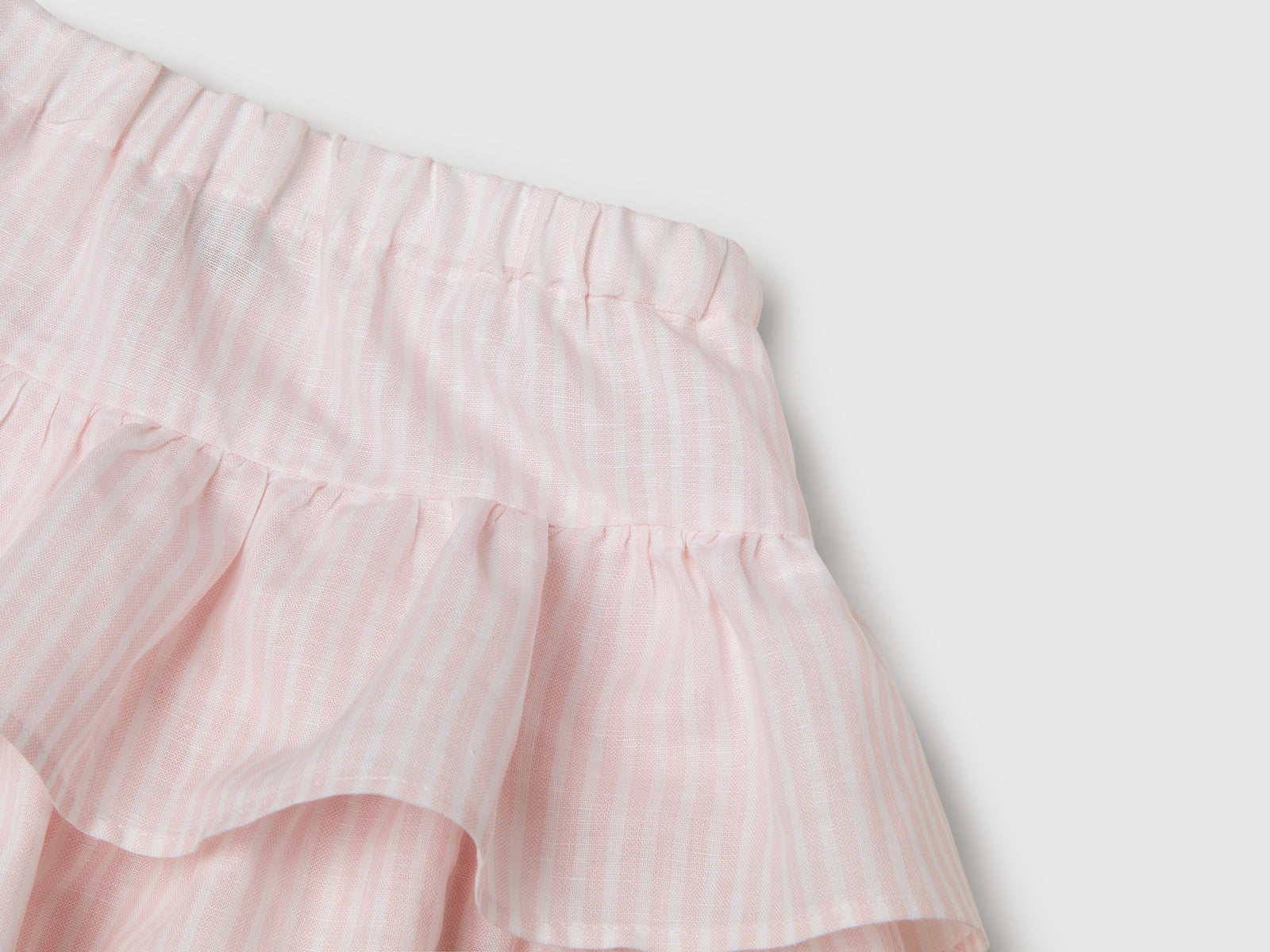 Gonna a righe con balze da bimba rosa 3 | Benetton Outlet