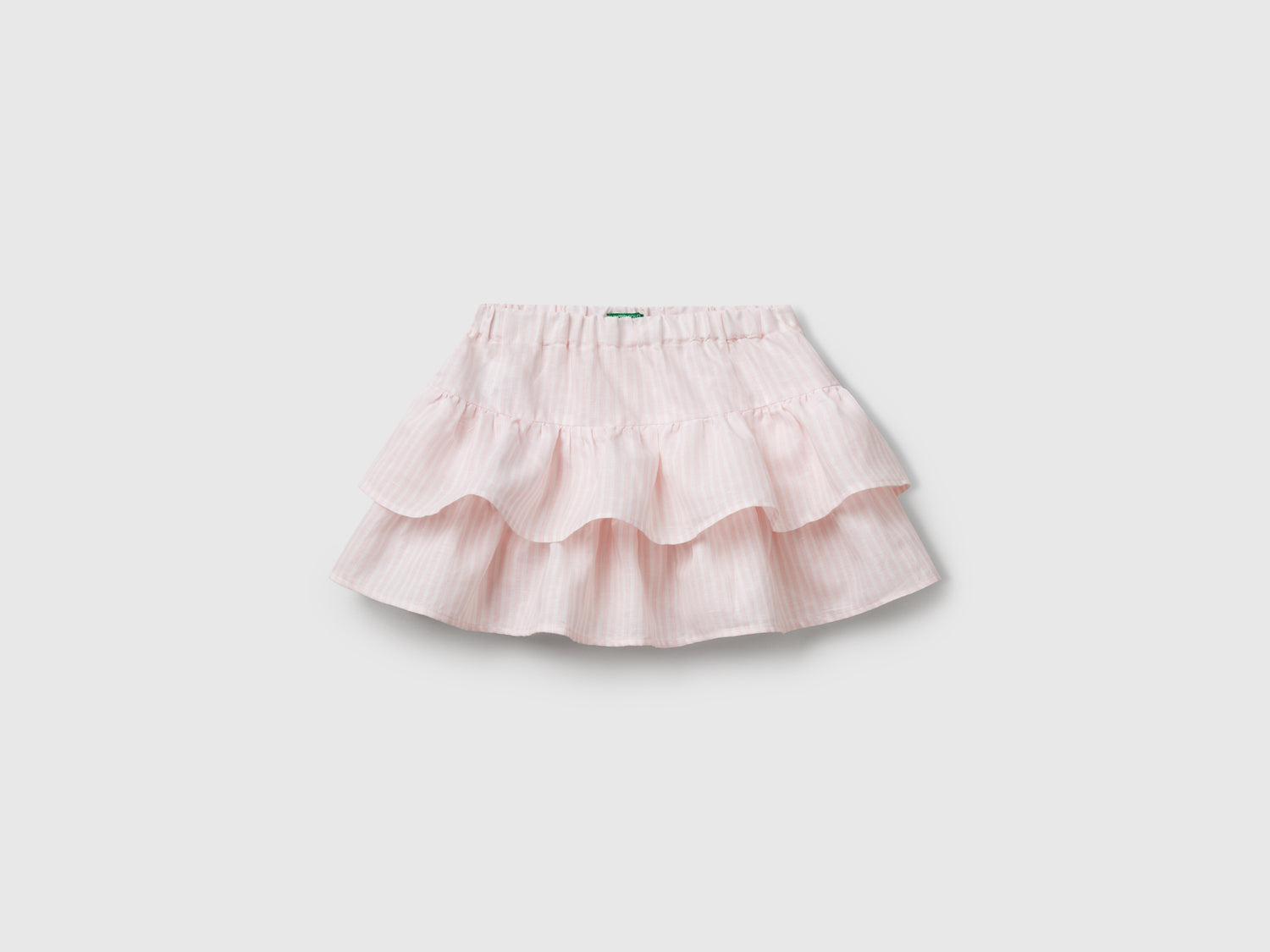 Gonna a righe con balze da bimba rosa | Benetton Outlet