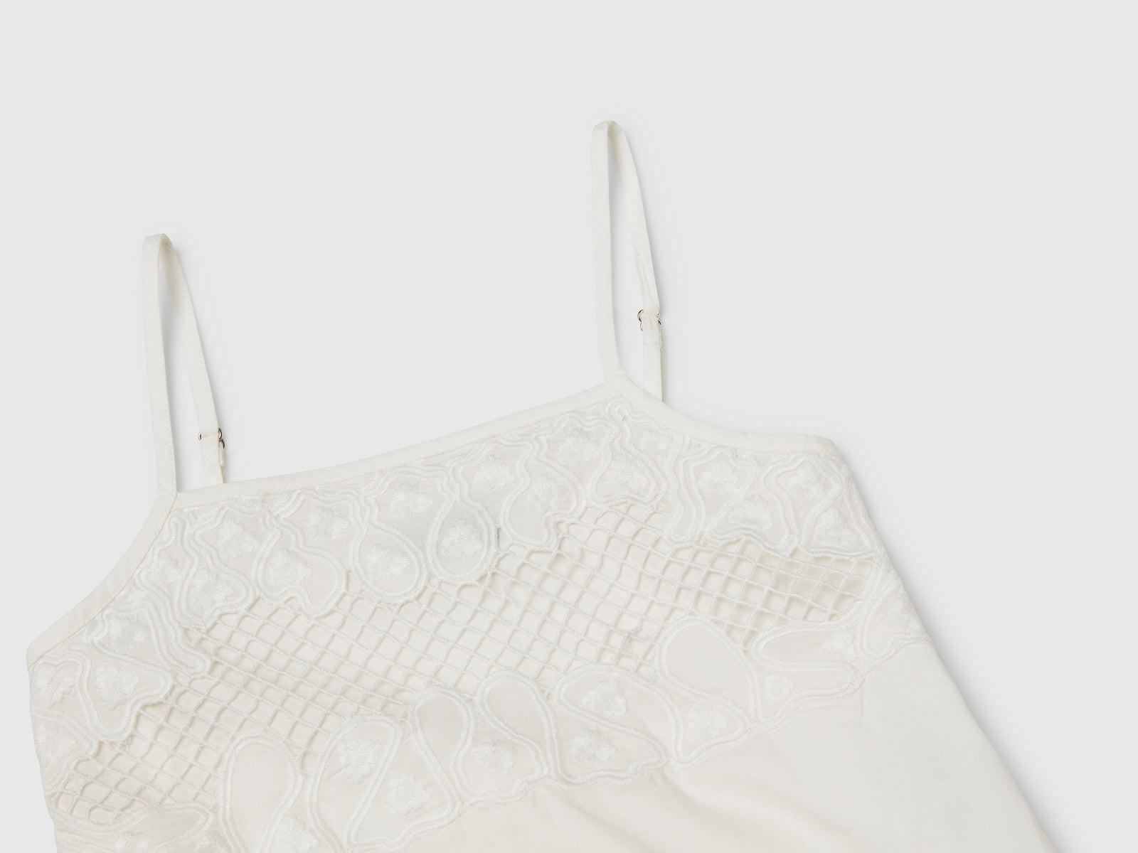 Vestito con top ricamato da bambina bianco panna 3 | Benetton Outlet