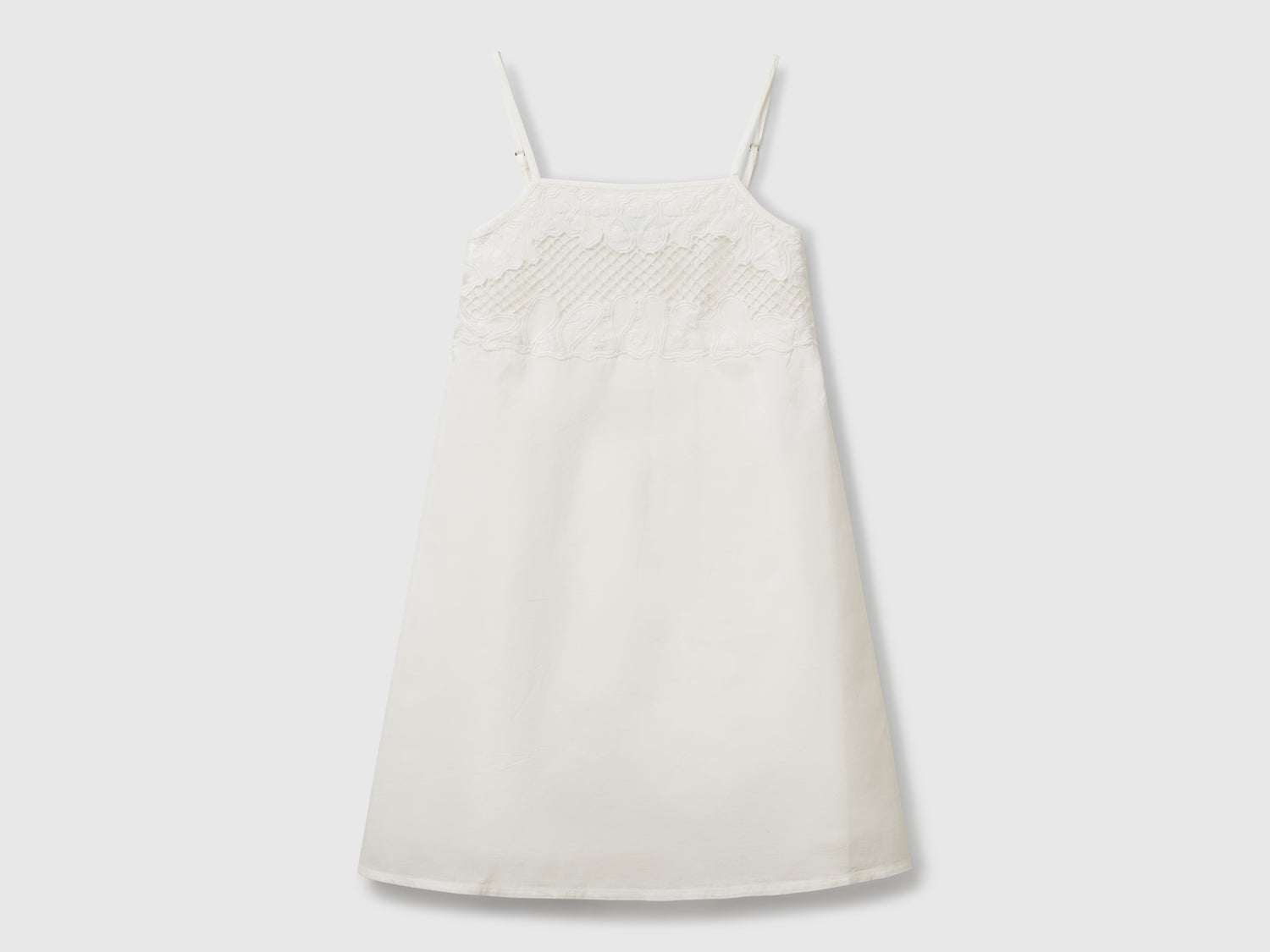 Vestito con top ricamato da bambina bianco panna | Benetton Outlet