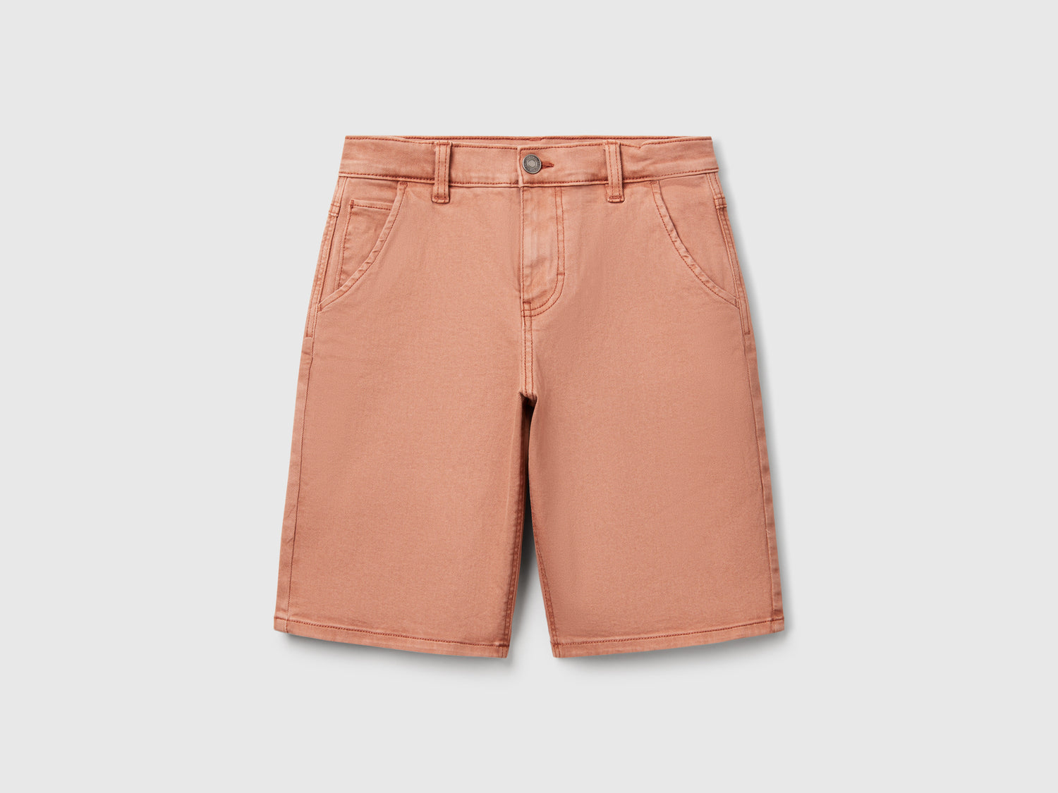 Bermuda regular fit effetto denim da bambino cammello | Benetton Outlet