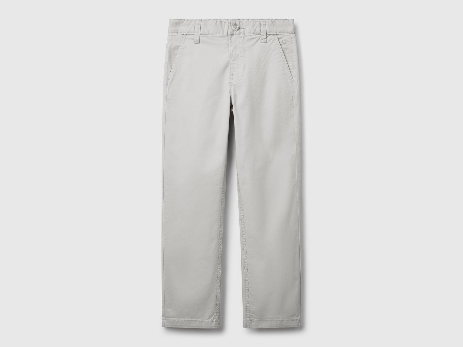Chino slim fit in cotone stretch da bambino grigio | Benetton Outlet