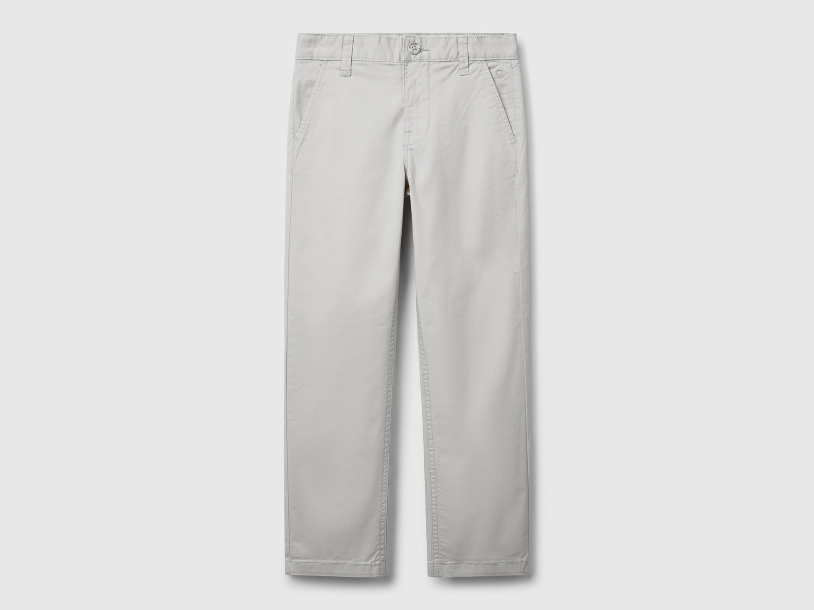 Chino slim fit in cotone stretch da bambino grigio | Benetton Outlet