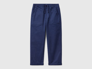Joggers in cotone stretch con coulisse