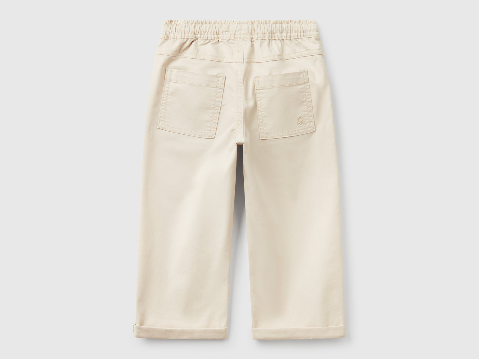 Joggers in cotone stretch con coulisse da bimbo beige 2 | Benetton Outlet