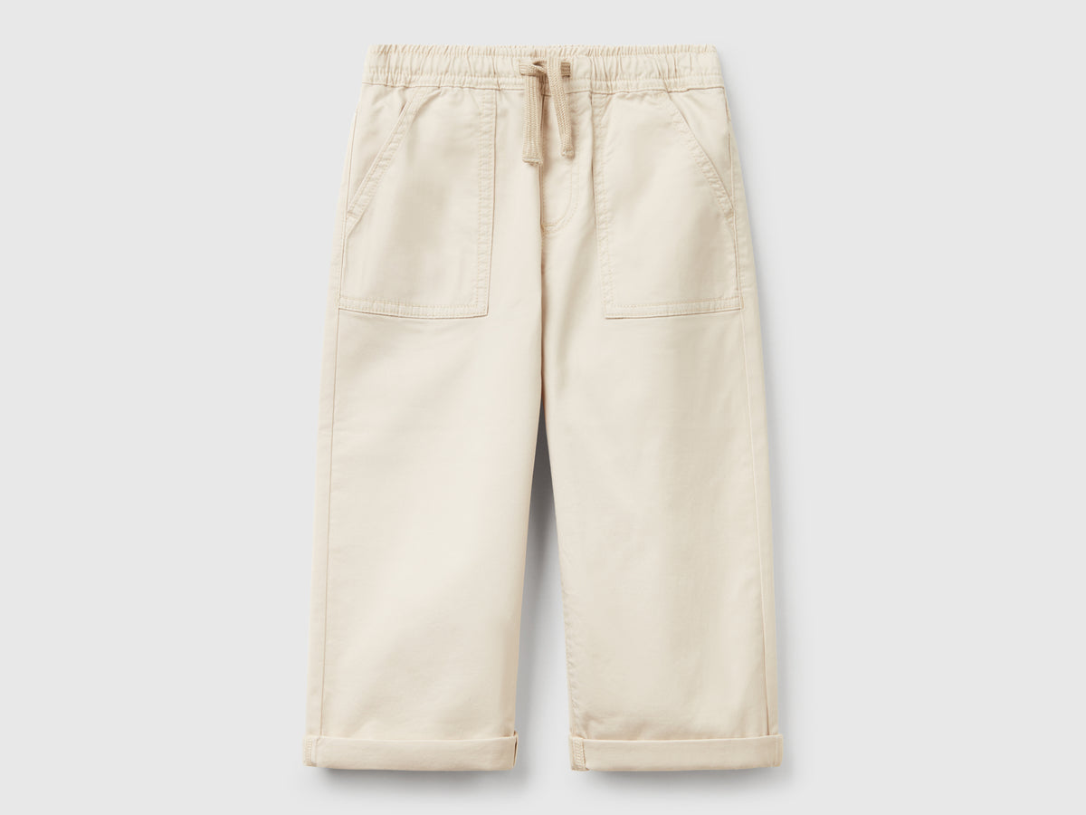 Joggers in cotone stretch con coulisse
