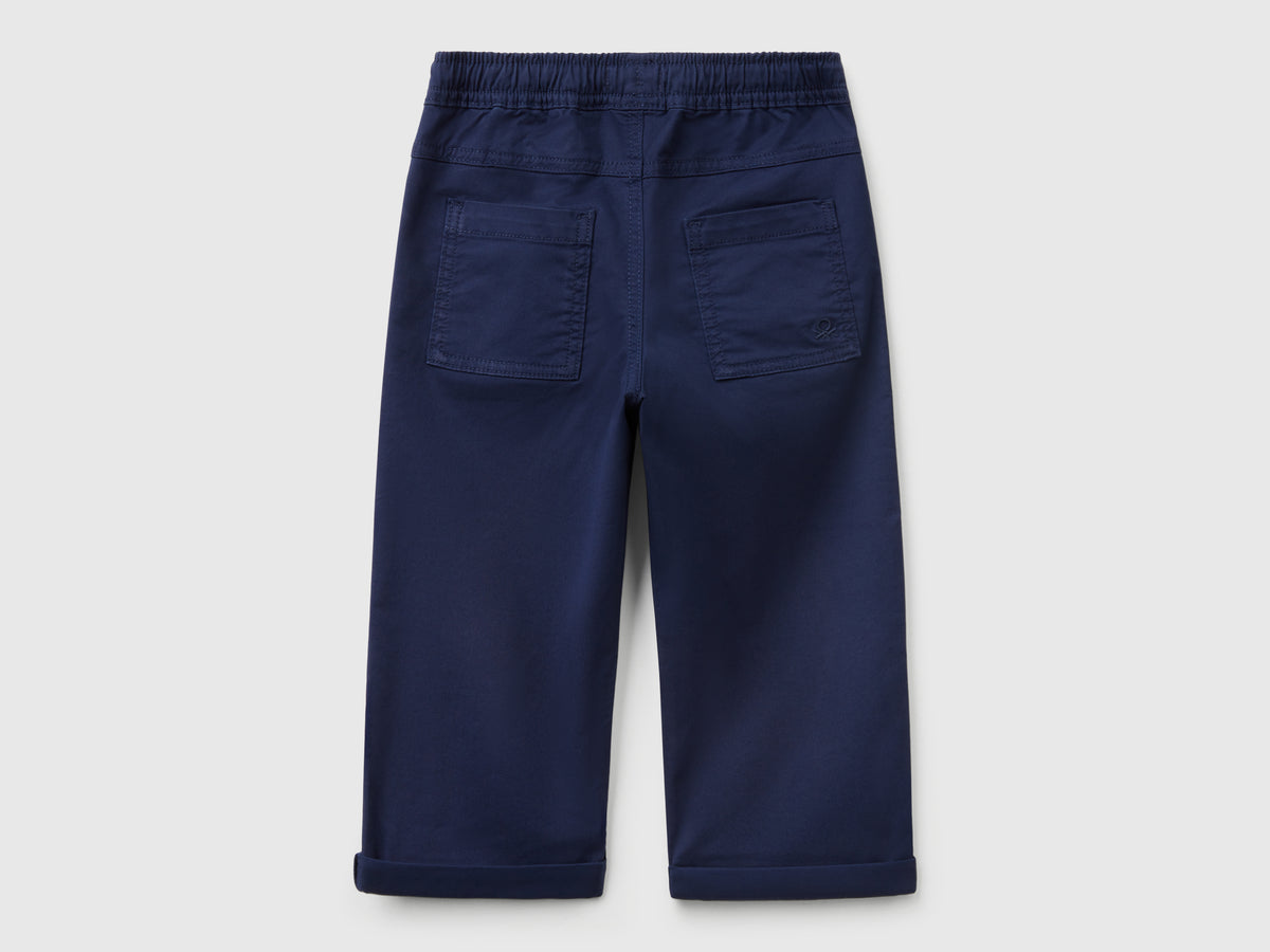Joggers in cotone stretch con coulisse