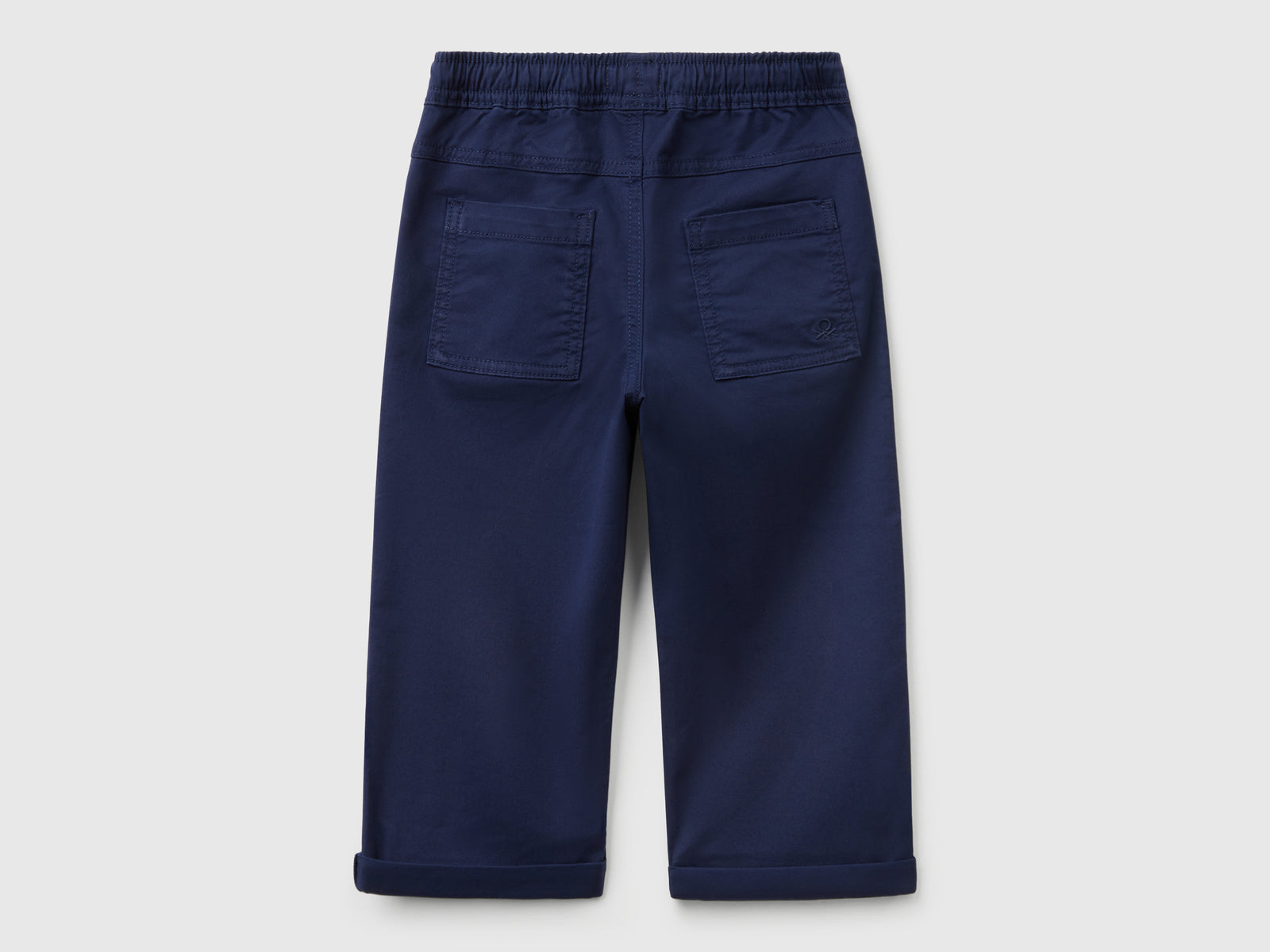 Joggers in cotone stretch con coulisse da bimbo blu scuro 2 | Benetton Outlet