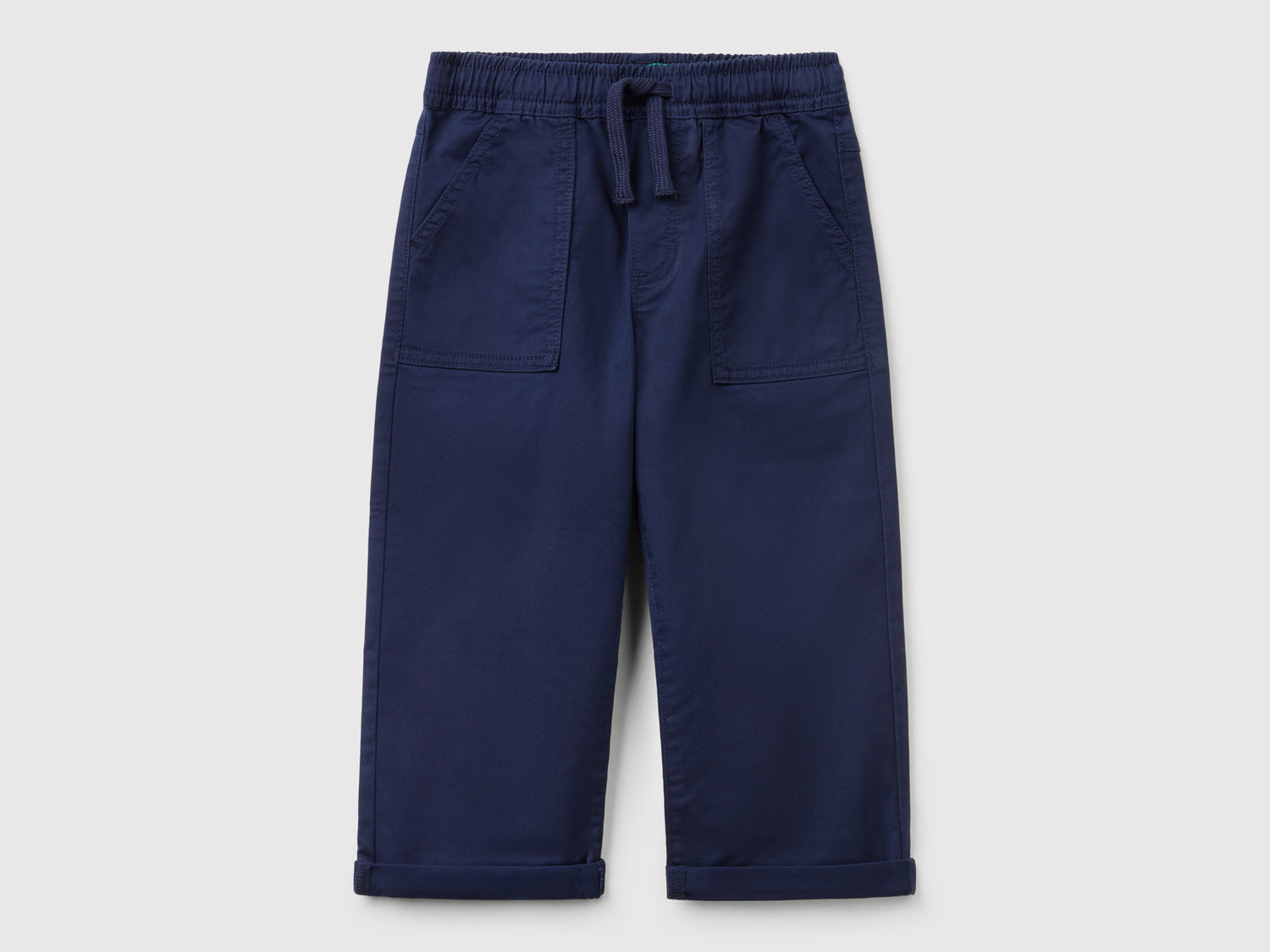 Joggers in cotone stretch con coulisse da bimbo blu scuro | Benetton Outlet