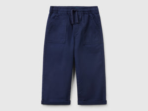 Joggers in cotone stretch con coulisse