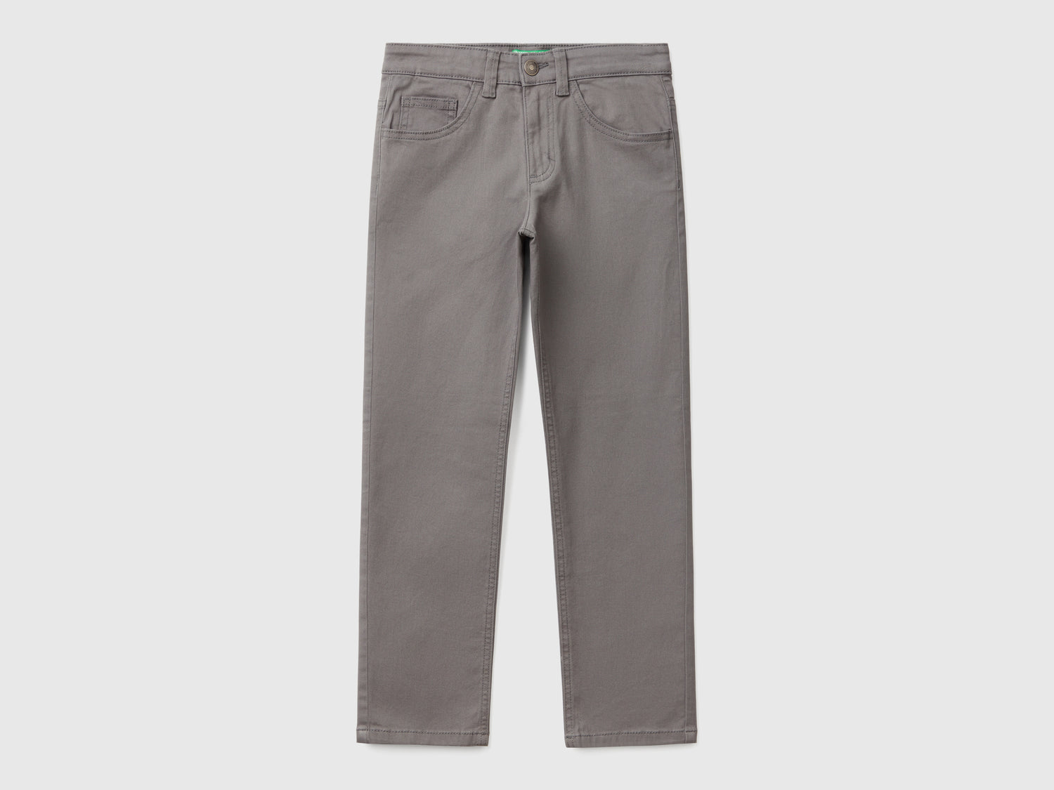 Pantaloni slim fit cinque tasche da bambino grigio scuro | Benetton Outlet