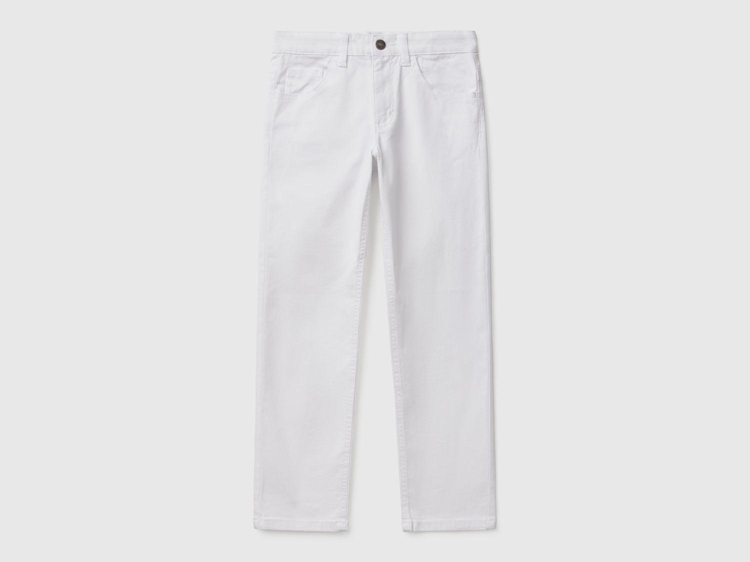 Pantaloni slim fit cinque tasche da bambino bianco | Benetton Outlet