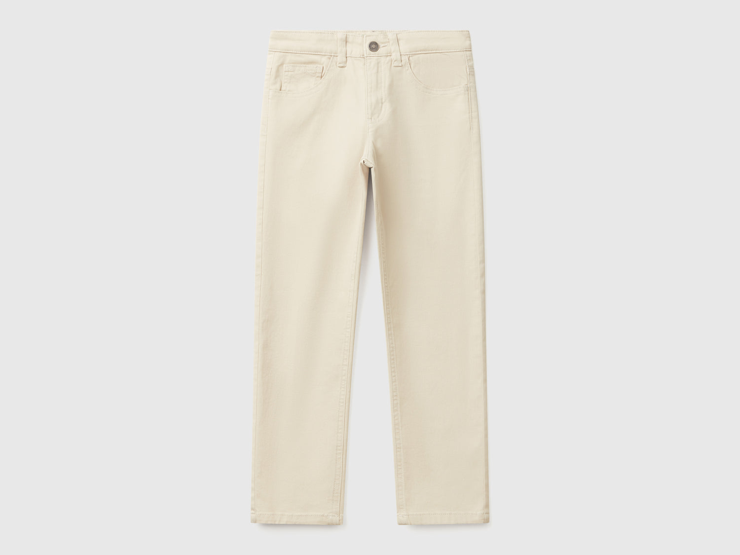 Pantaloni slim fit cinque tasche da bambino beige | Benetton Outlet