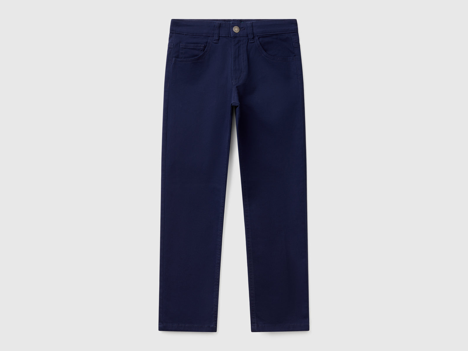 Pantaloni slim fit cinque tasche da bambino blu scuro | Benetton Outlet