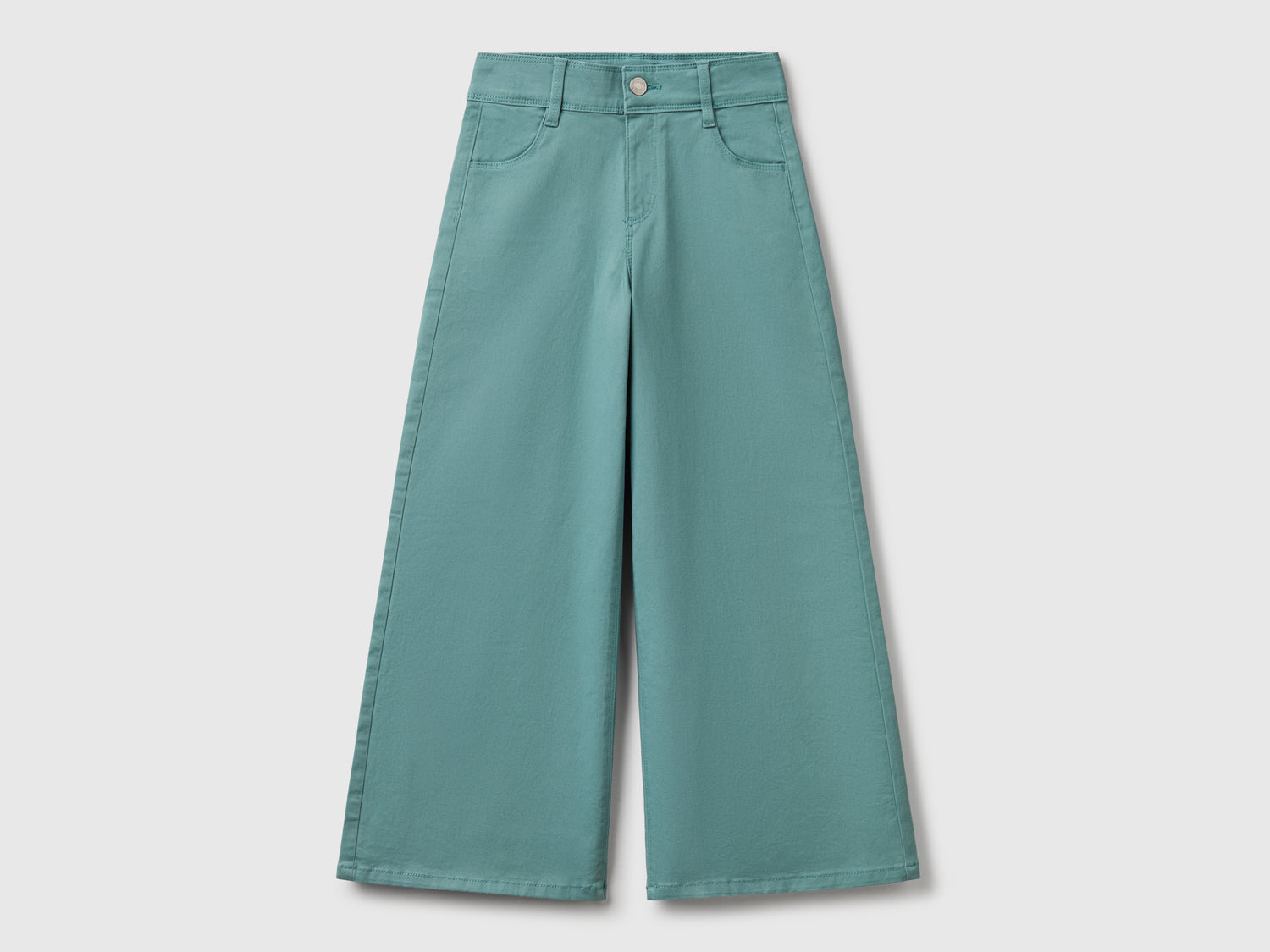 Pantaloni con gamba ampia da bambina verde acqua | Benetton Outlet