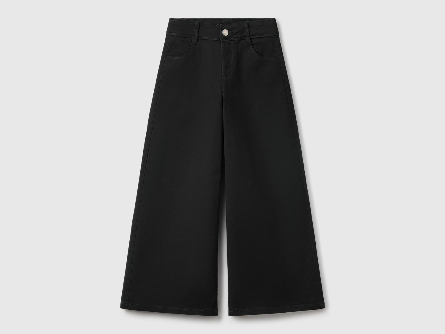 Pantaloni con gamba ampia da bambina nero | Benetton Outlet