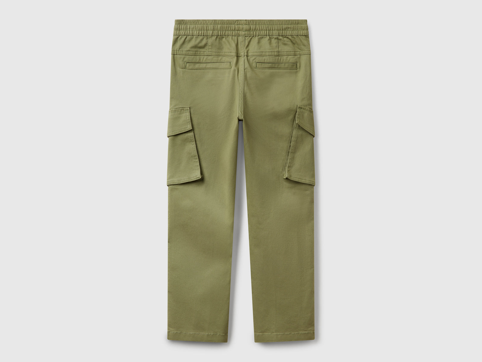 Pantaloni cargo slim fit da bambino verde oliva 2 | Benetton Outlet
