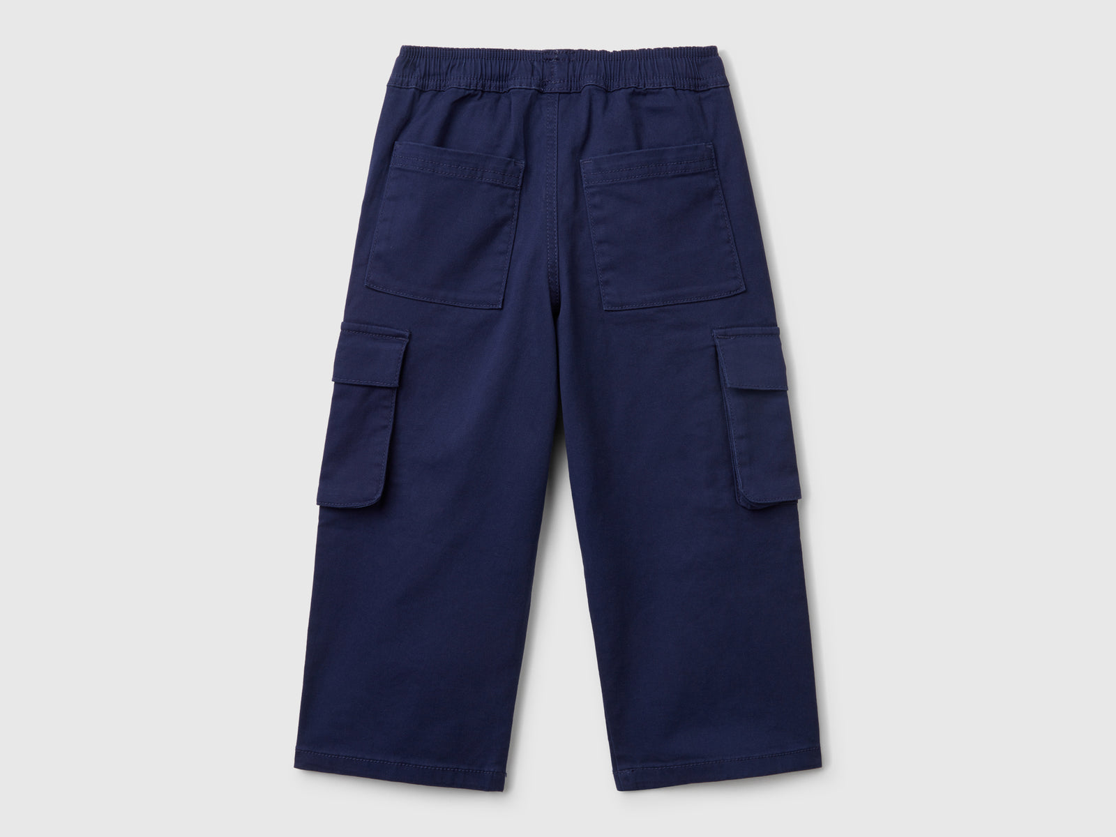 Pantaloni cargo in cotone stretch da bimbo blu scuro 2 | Benetton Outlet