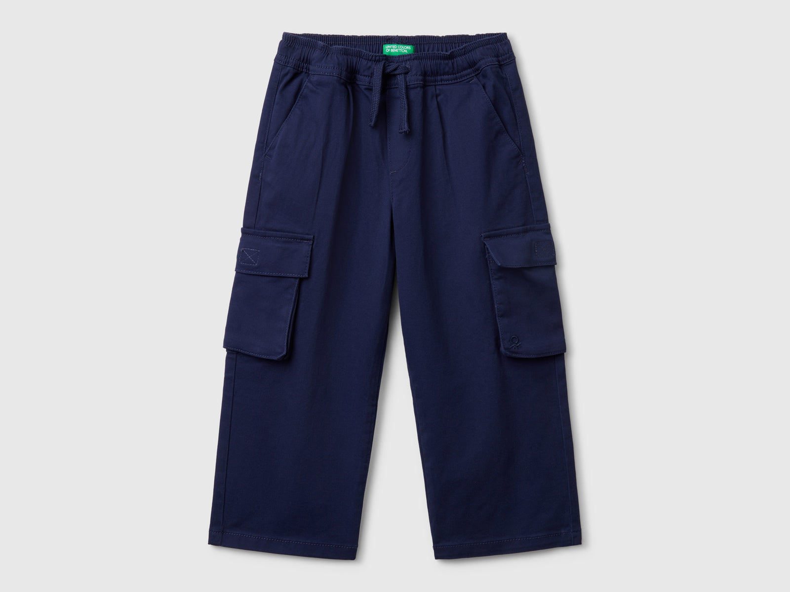 Pantaloni cargo in cotone stretch da bimbo blu scuro | Benetton Outlet