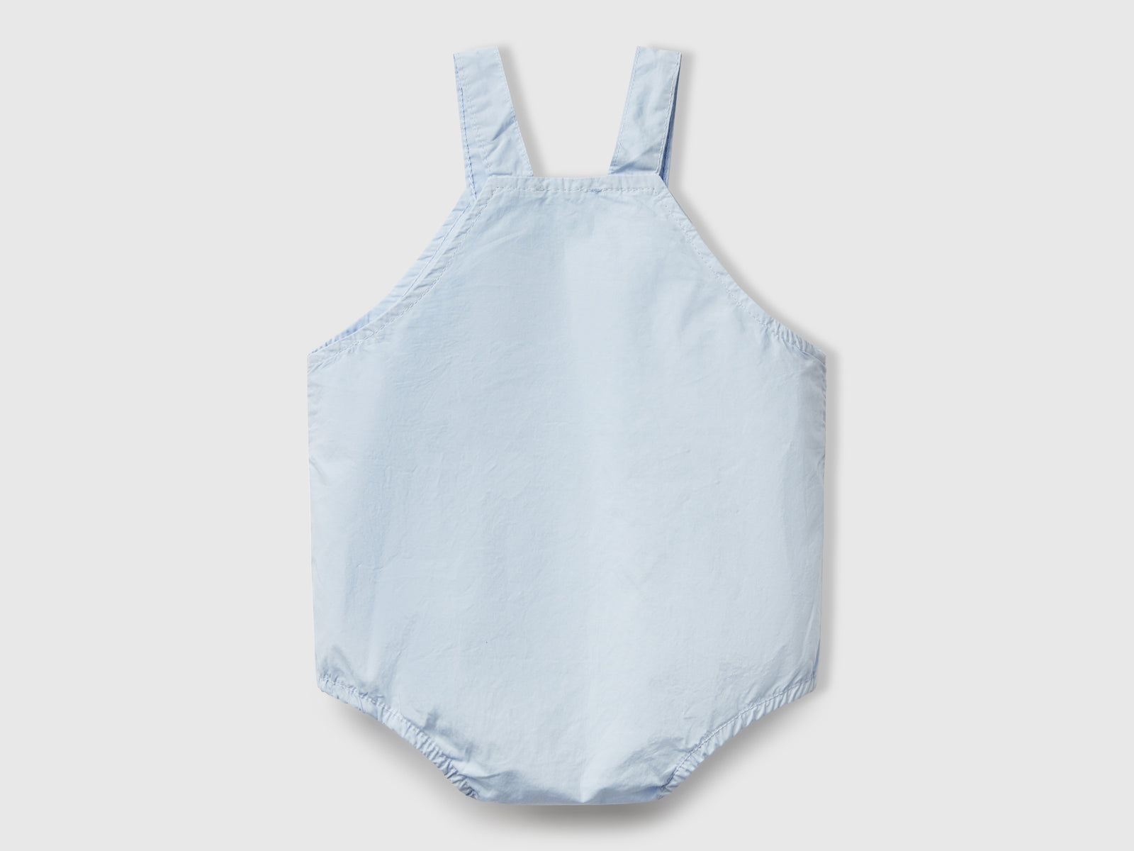 Pagliaccetto salopette in 100% cotone da neonato celeste 2 | Benetton Outlet
