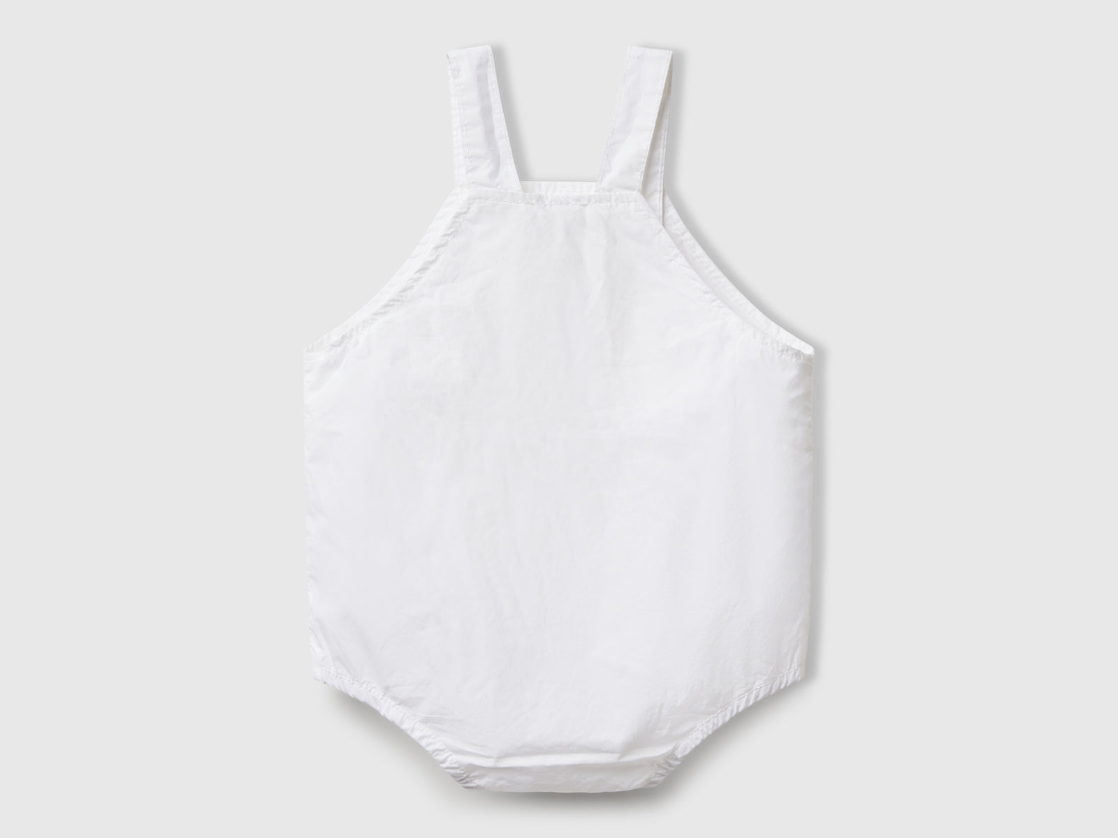 Pagliaccetto salopette in 100% cotone da neonato bianco 2 | Benetton Outlet