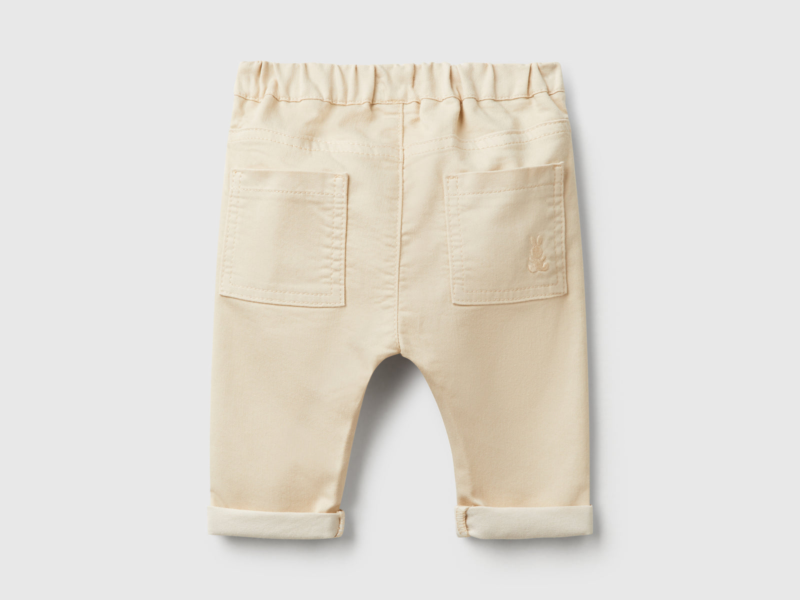 Pantaloni in misto cotone stretch da neonato beige 2 | Benetton Outlet