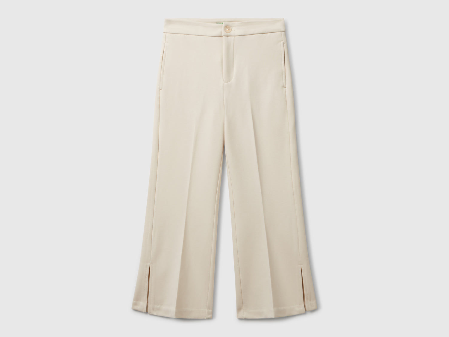 Pantaloni eleganti da bambina bianco panna | Benetton Outlet