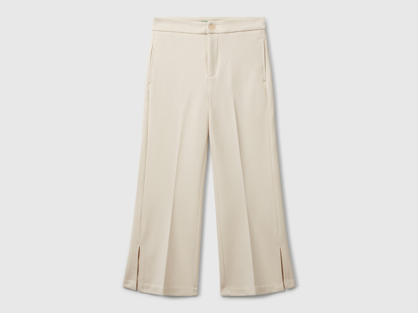 Pantaloni eleganti da bambina bianco panna | Benetton Outlet