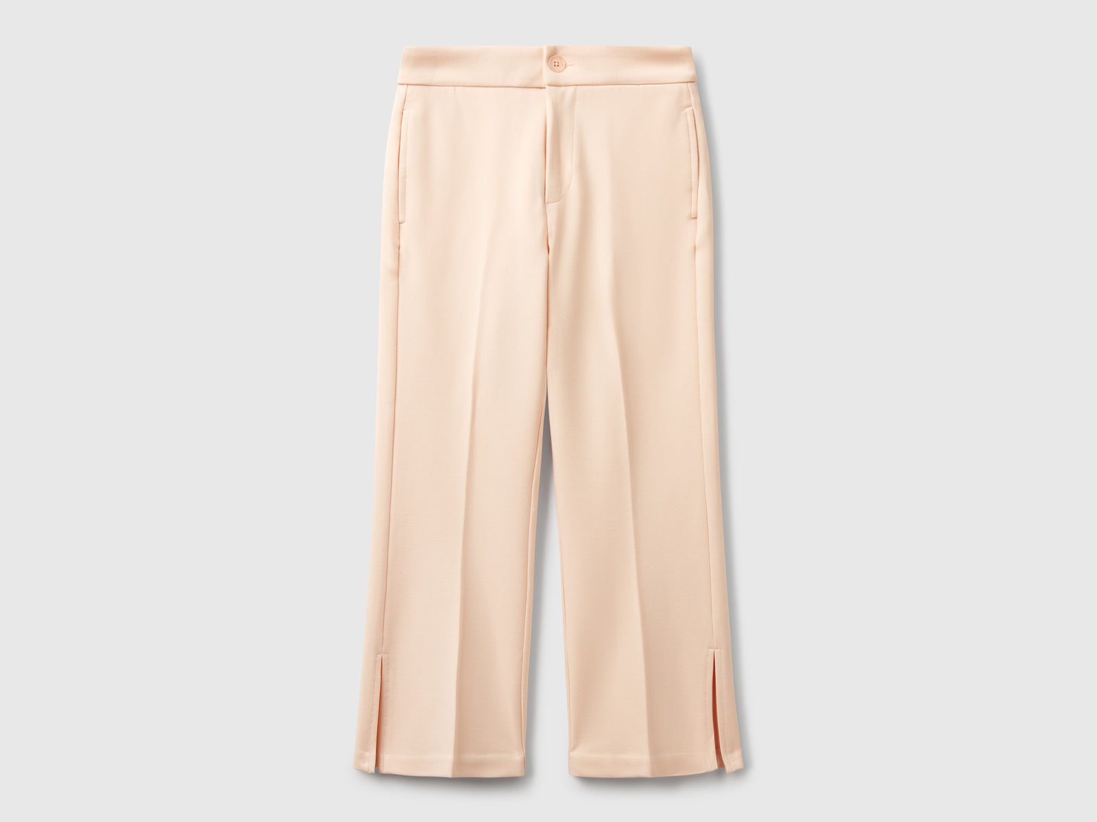 Pantaloni eleganti da bambina rosa tenue | Benetton Outlet