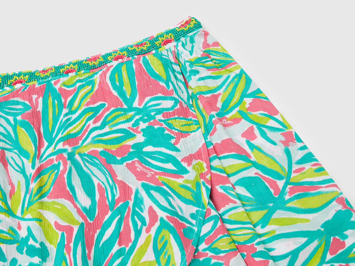 Minigonna con stampa tropicale