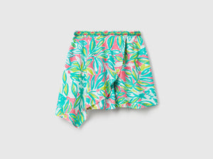 Minigonna con stampa tropicale