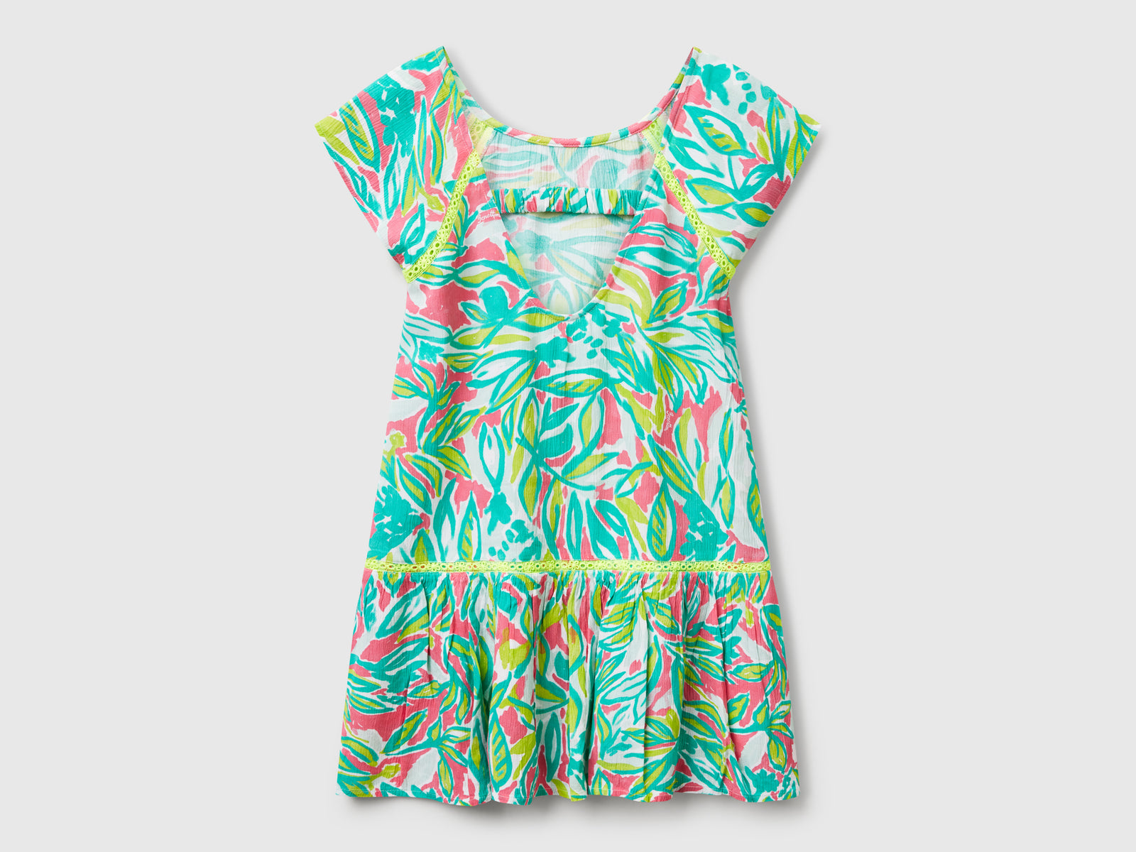 Vestito con stampa tropicale da bambina multi-color 2 | Benetton Outlet
