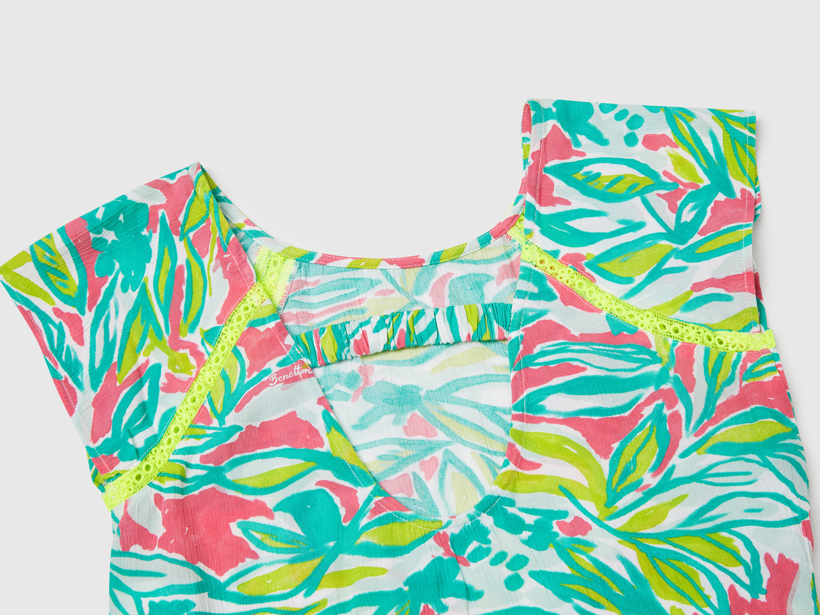 Vestito con stampa tropicale da bambina multi-color 3 | Benetton Outlet
