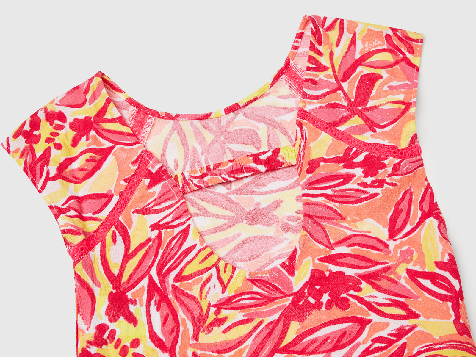 Vestito con stampa tropicale da bambina multi-color 3 | Benetton Outlet