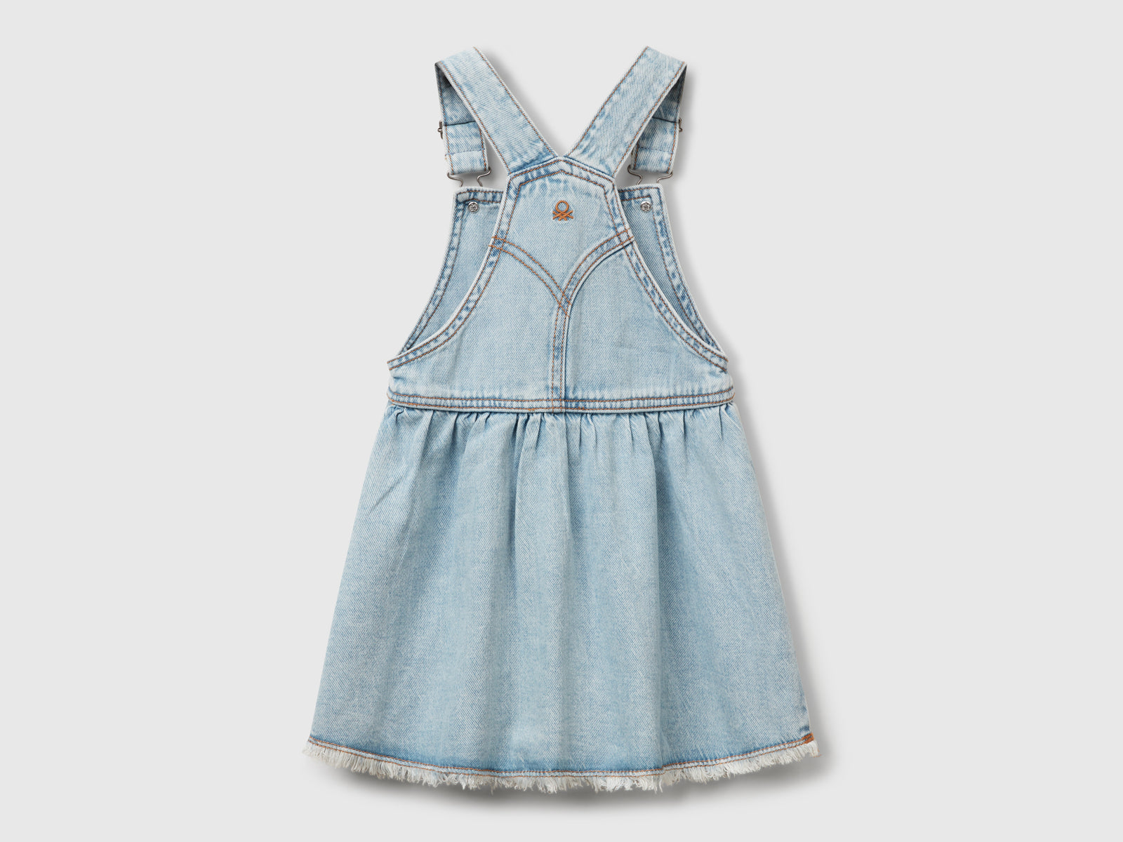Abito salopette di jeans da bimba blu 2 | Benetton Outlet
