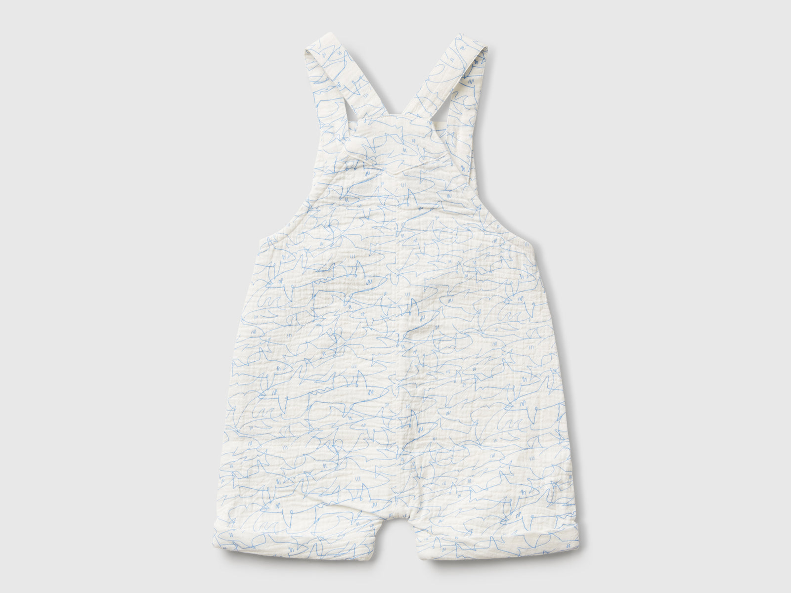 Salopette con stampa squali da neonato bianco panna 2 | Benetton Outlet