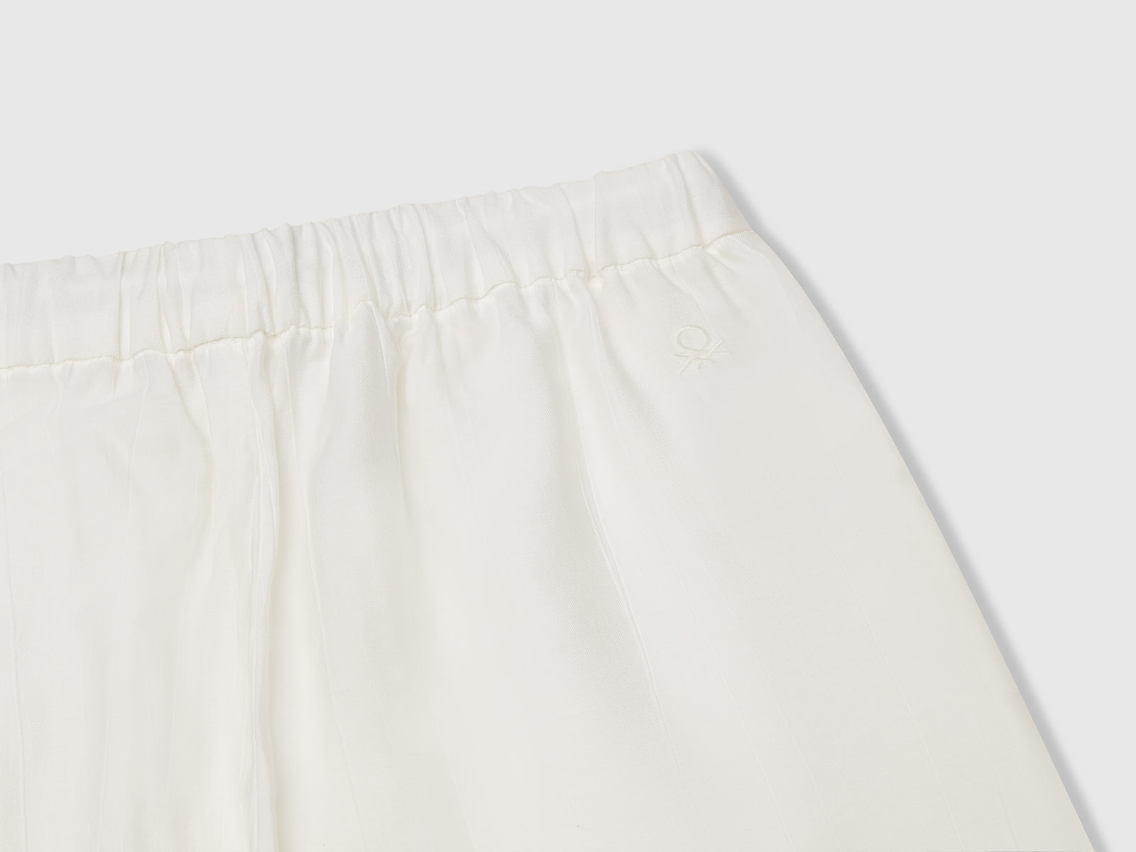 Pantaloni in misto viscosa da bambina bianco panna 3 | Benetton Outlet