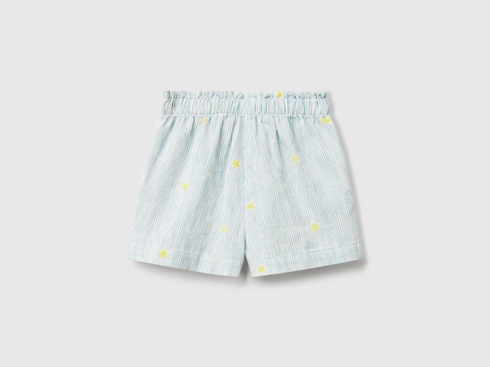Pantaloni corti con stelline da neonato azzurro 2 | Benetton Outlet