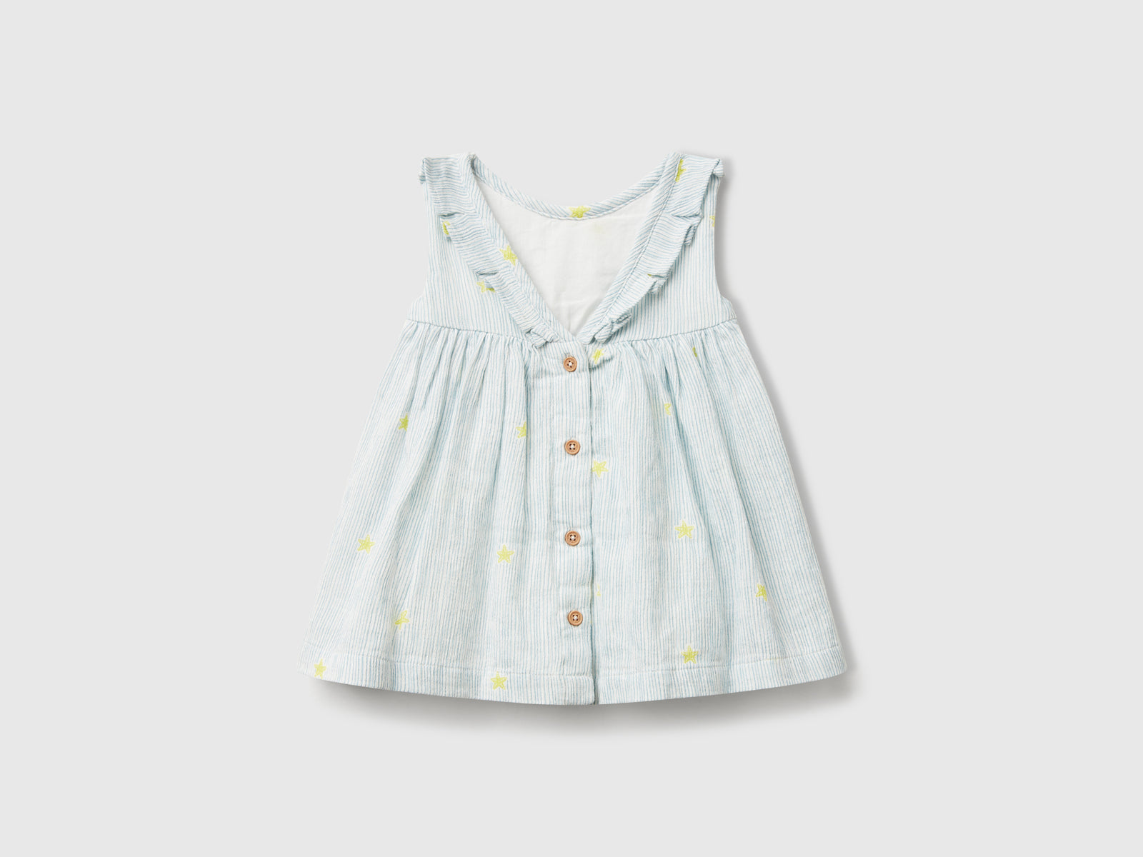 Abito con collo volant da neonato azzurro 2 | Benetton Outlet