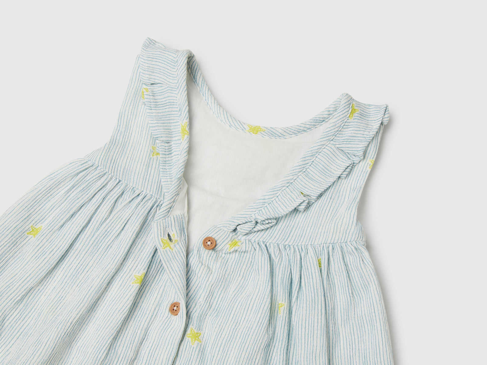 Abito con collo volant da neonato azzurro 3 | Benetton Outlet